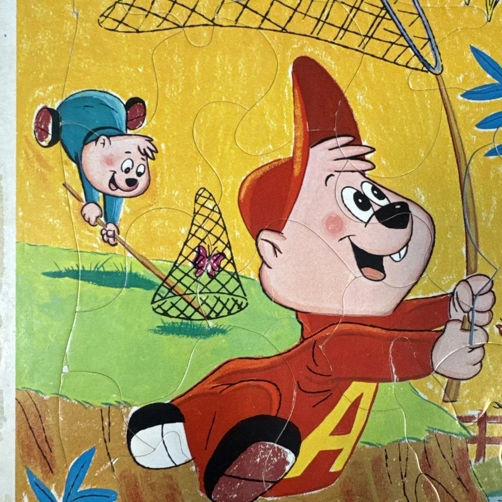 Jigsaw Puzzle Alvin & the Chipmunks VTG 1964 Frame Tray Whitman Preschool 1960s